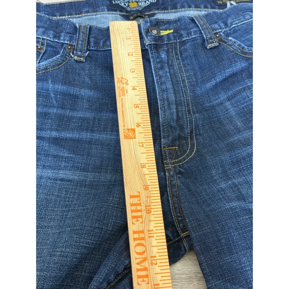 Lucky Brand Men 361 Vintage Straight Jeans 37x31.5 Blue Dark Wash Denim American